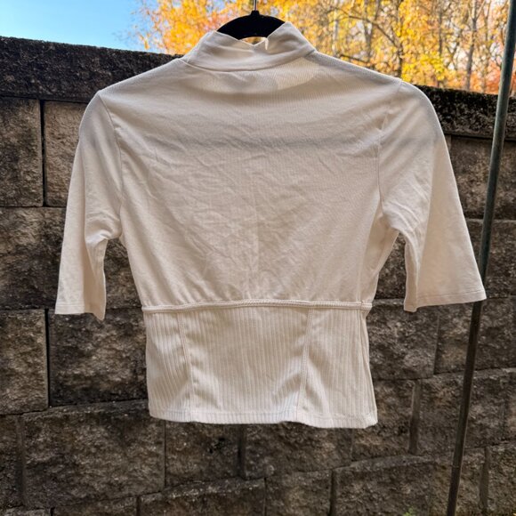 Vintage GUESS Cream Mock Neck Corset Top - Picture 3 of 5